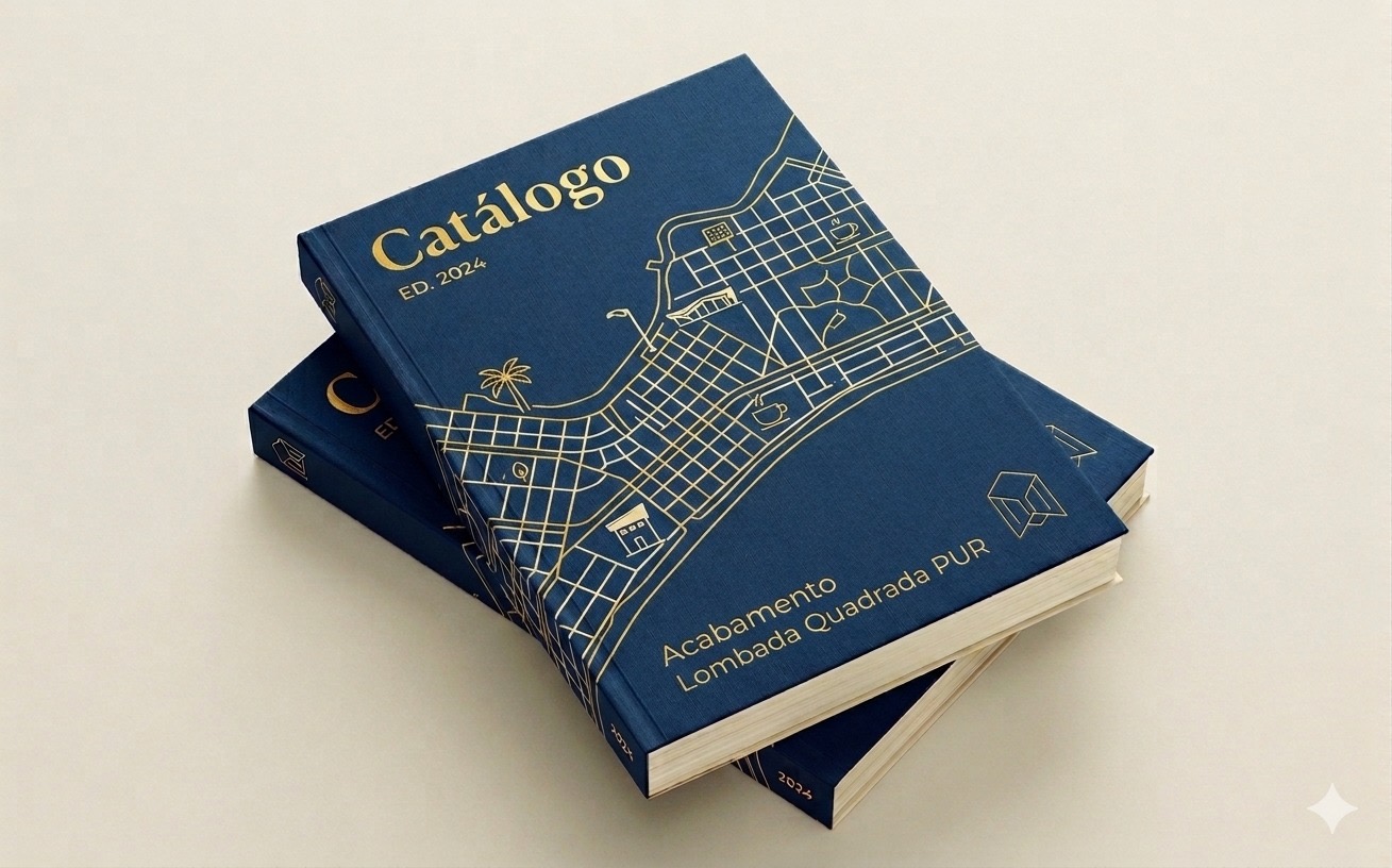 Catálogo com lombada quadrada PUR